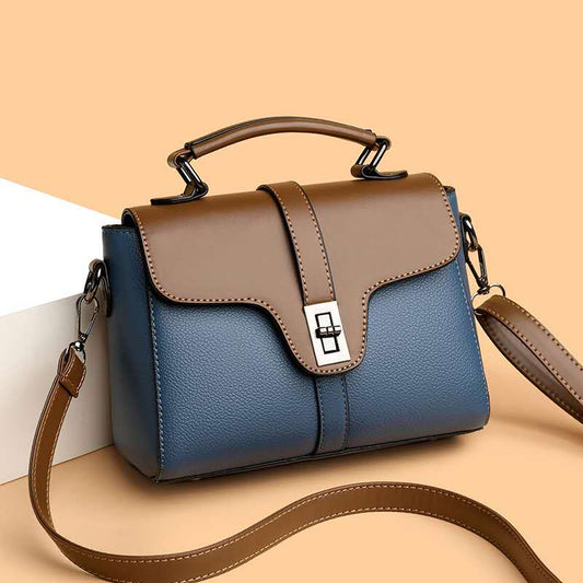 A10-2025 New Products Designer GENUINE LEATHER Luxury Bags Women Crossbody Bags With Flip Lock Colour Blocked Gift