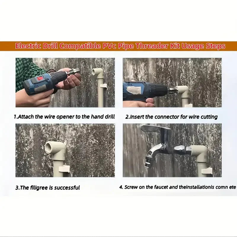 १० पाईप थ्रेडिङ उपकरण सेट   PVC Pipe Threading Tool Kit – तपाईंको ड्रिललाई प्रोफेशनल टुलमा बदल्नुहोस्