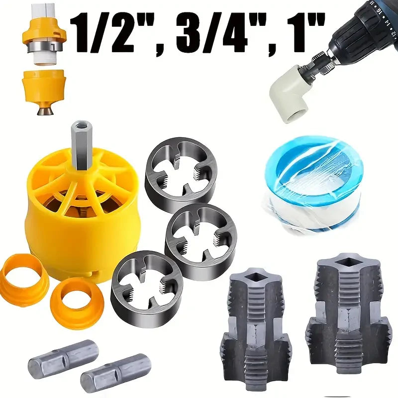 १० पाईप थ्रेडिङ उपकरण सेट   PVC Pipe Threading Tool Kit – तपाईंको ड्रिललाई प्रोफेशनल टुलमा बदल्नुहोस्